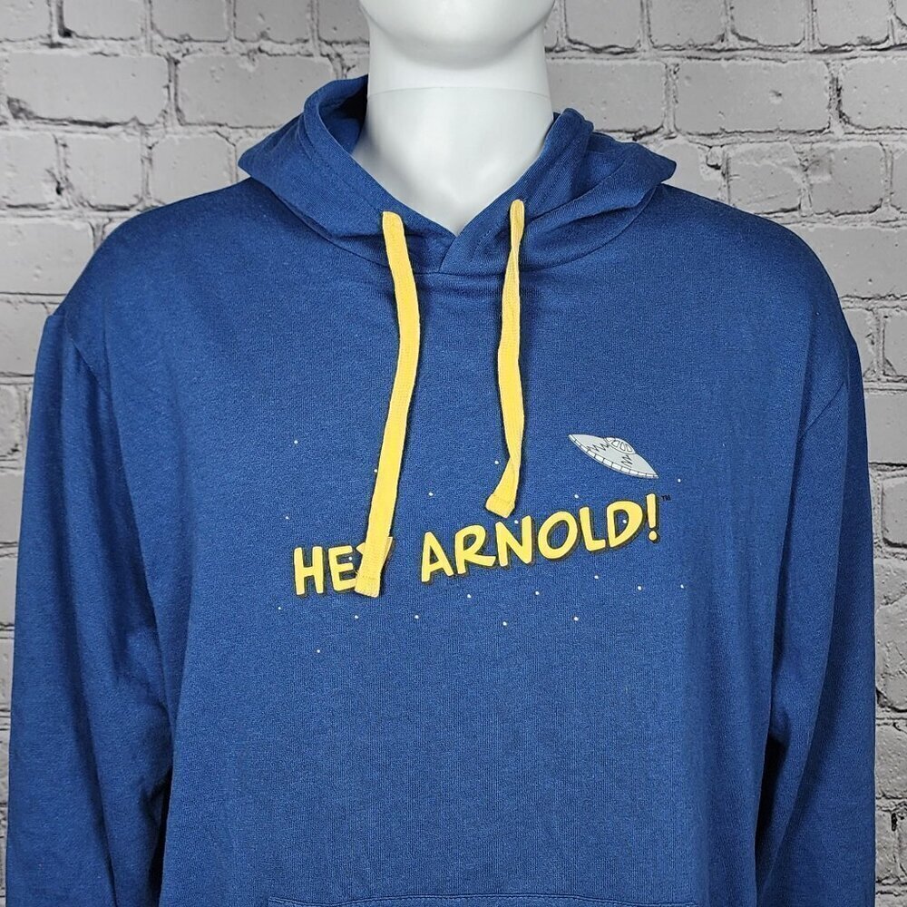 Nickelodeon Hey Arnold Halloween Blue Hoodie, Men's 2XL